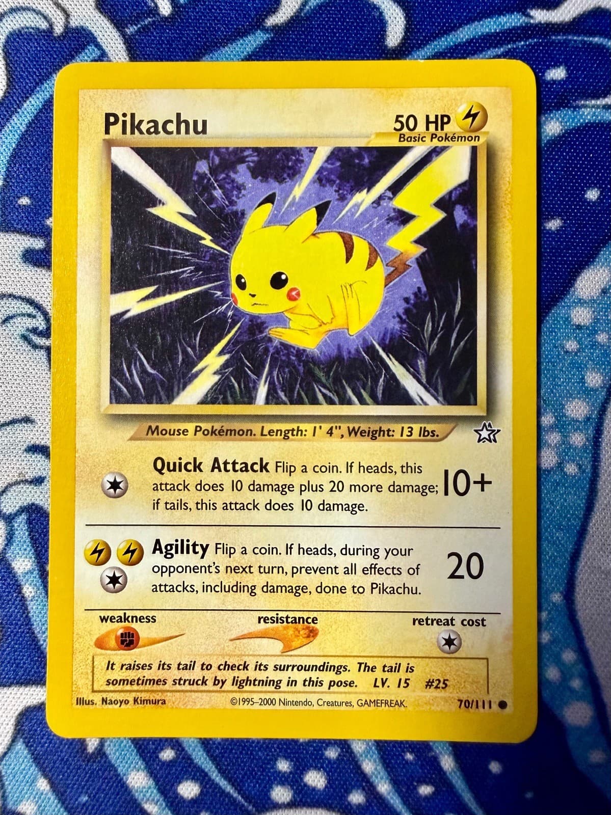 Pikachu 70/111 Common Neo Genesis Pokemon 2000 Unlimited Vintage Card