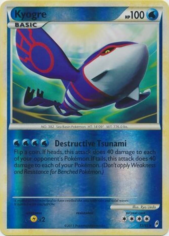 Damaged Kyogre - 12/95 - Holo Rare - Reverse Holo Pokemon Call of Legends