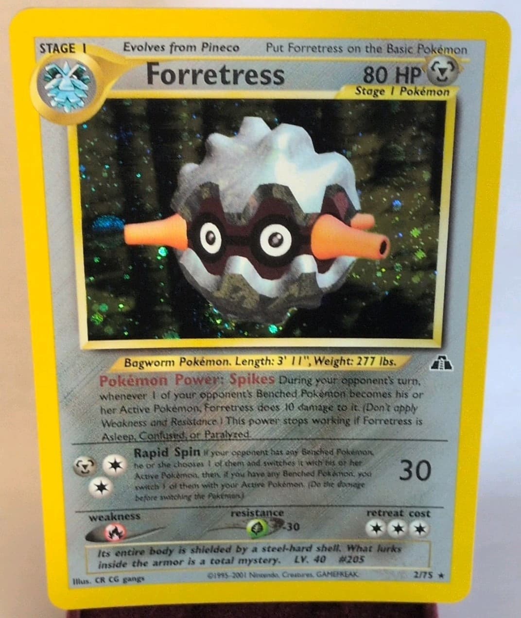 Pokémon TCG Forretress 2/75 Neo Discovery Holo Rare 2001 Very Nice LP+