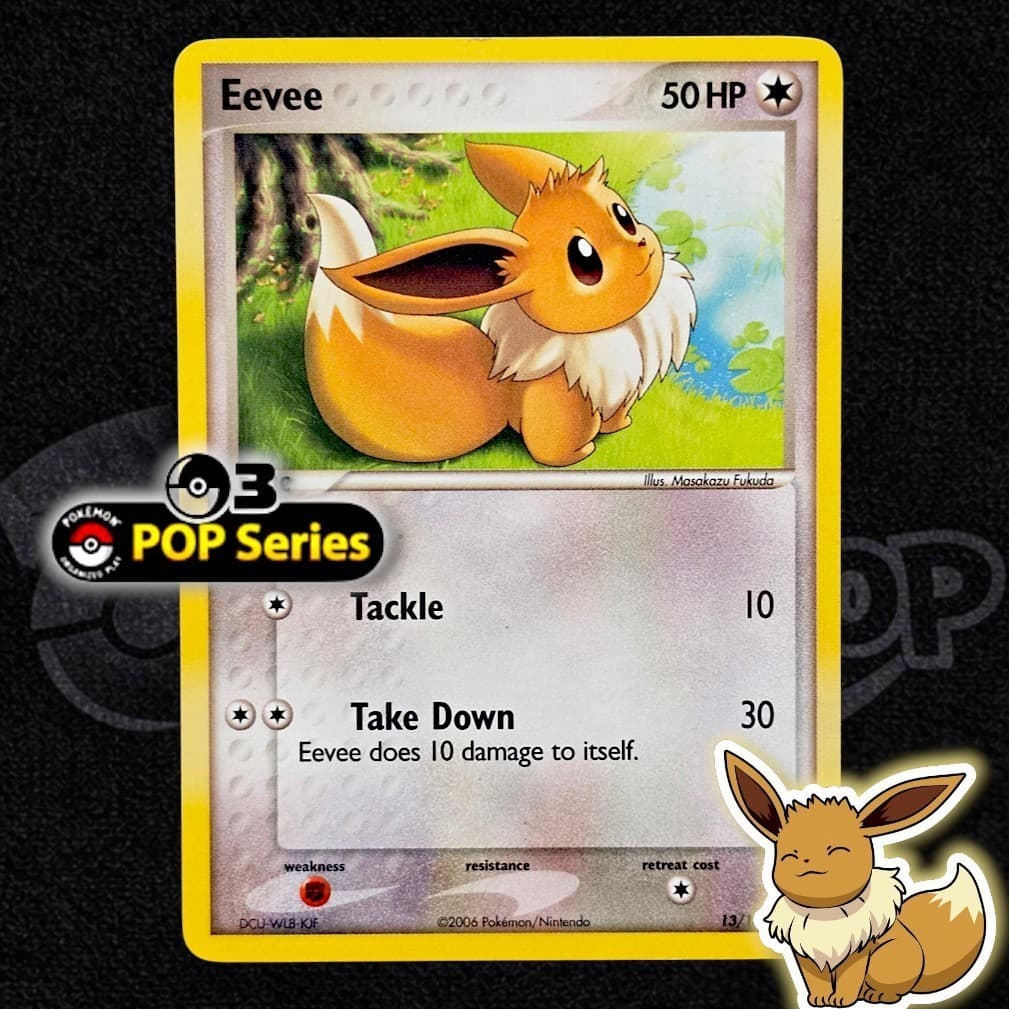 Eevee Pop Series 3 13/17 2006 Vintage Non Holo Pokemon TCG LP