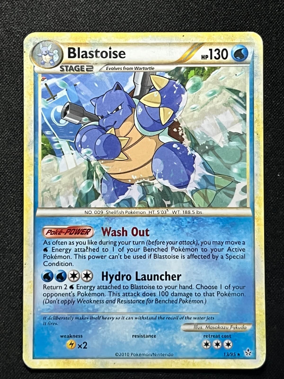 Blastoise 13/95 Unleashed Regular RARE Moderately Played 2010 Pokémon TCG