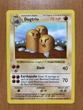 Vintage Pokemon Card Dugtrio 19/102 Shadowless Base Set Rare LP WOTC Ships Fast
