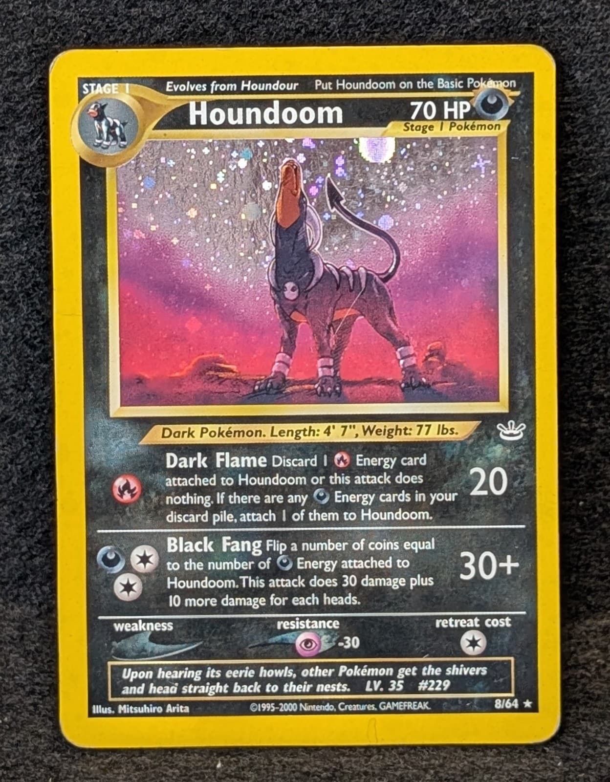 Houndoom 8/64 HP+ - 2000 Pokemon Neo Revelation Holo Bleed (Partial Double)?