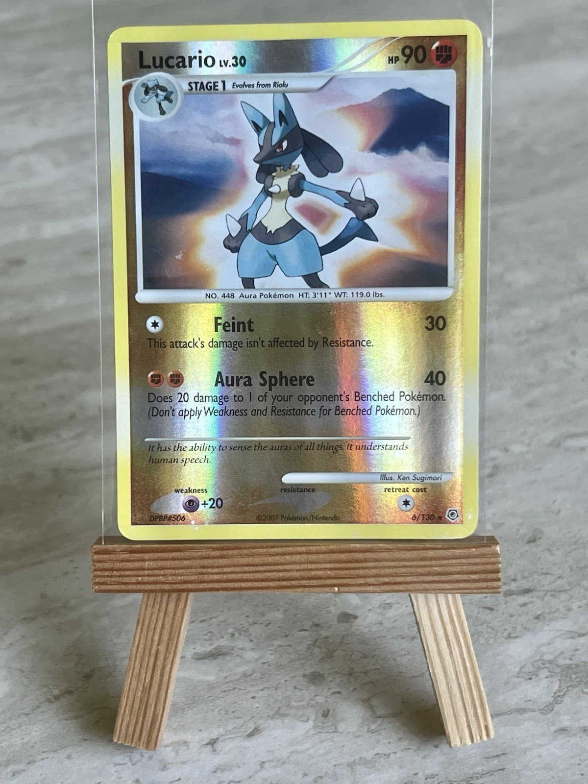 Pokémon TCG Lucario 6/130 Diamond and Pearl Reverse Holo (English) LP(-)/MP(+)