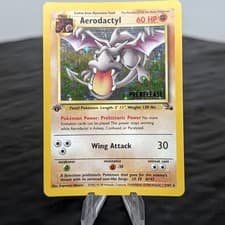 Pokemon Aerodactyl Prerelease 1st Edition Holo Fossil 1/62 WOTC ENG LP ⭐