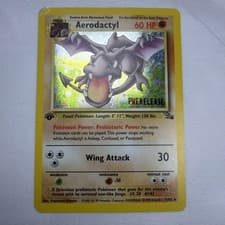 Pokémon TCG Aerodactyl 01/62 1st Edition Fossil WOTC Prerelease Promo Holo HP
