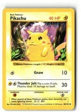 1999 Pikachu 58/102 Red Cheeks WOTC Base Set Shadowless Pokemon Mint Front/LP Bk
