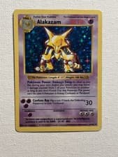 Alakazam Holo #1/102 – Shadowless Base Set  – **RARE BLUE HOLO**  Pokémon