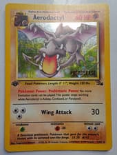 Pokemon TCG Aerodactyl 01/62 WOTC Promo Prerelease Holo English Stage 1 60 HP
