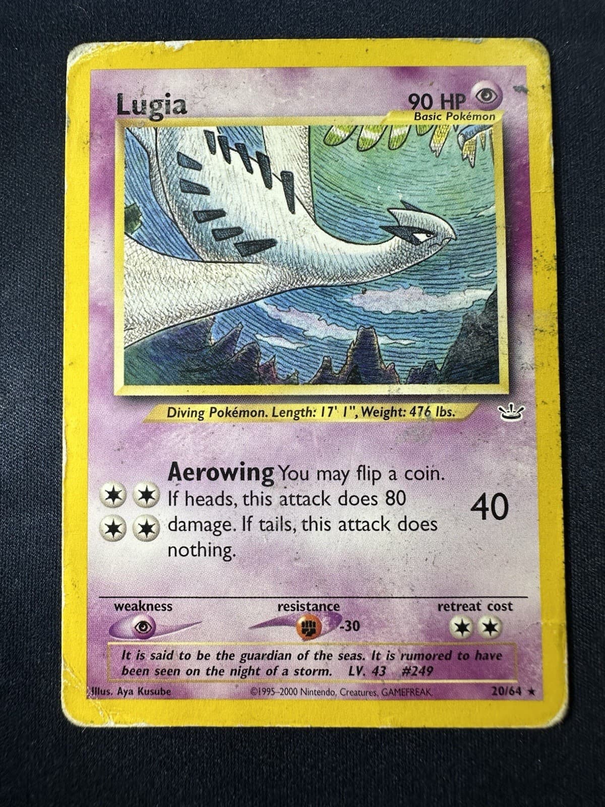 Lugia 20/64 Rare Neo Revelation Pokemon Unlimited Free Shipping HP D