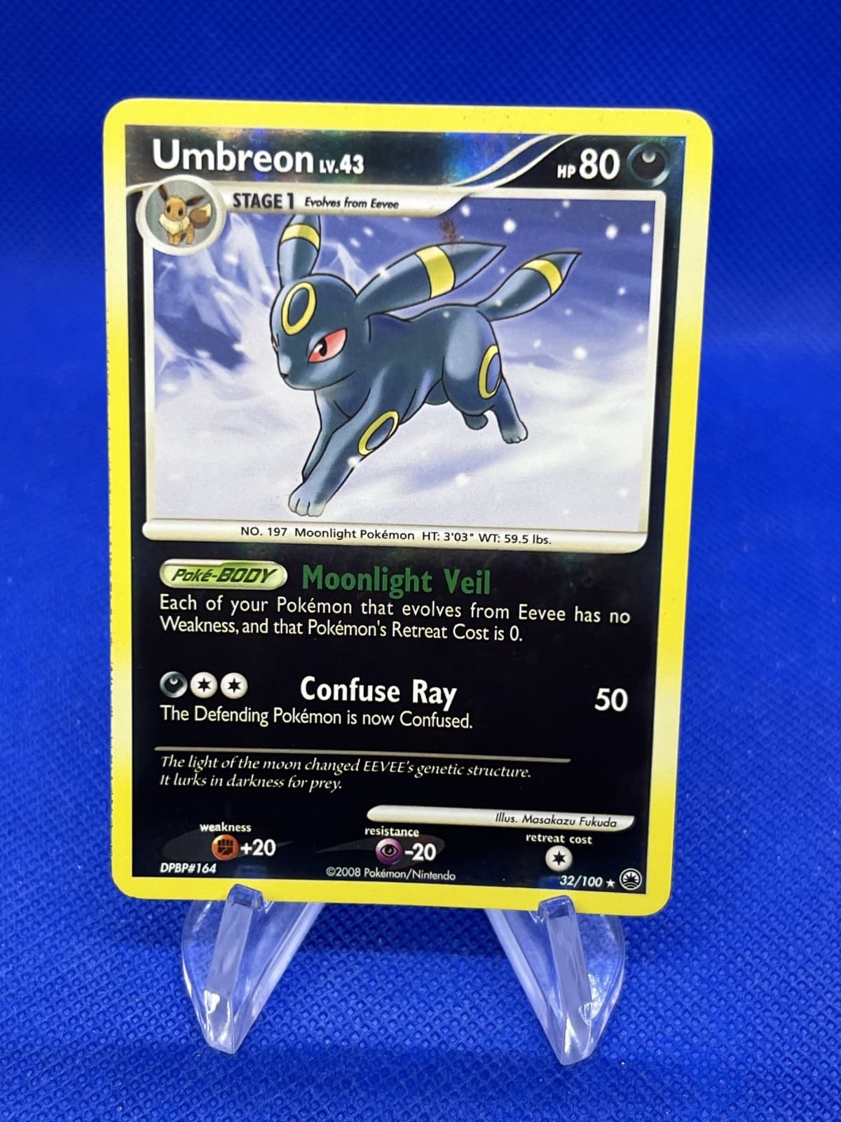 2008 Pokemon Majestic Dawn Umbreon 32/100 Reverse Holo Rare MP