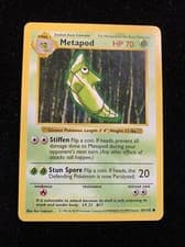 True Shadowless Metapod 54/102 - Base Set Wizards of the Coast Pokemon - NM