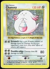 Chansey - 3/102 - Pokemon Base Set Shadowless Holo Rare Card WOTC MP