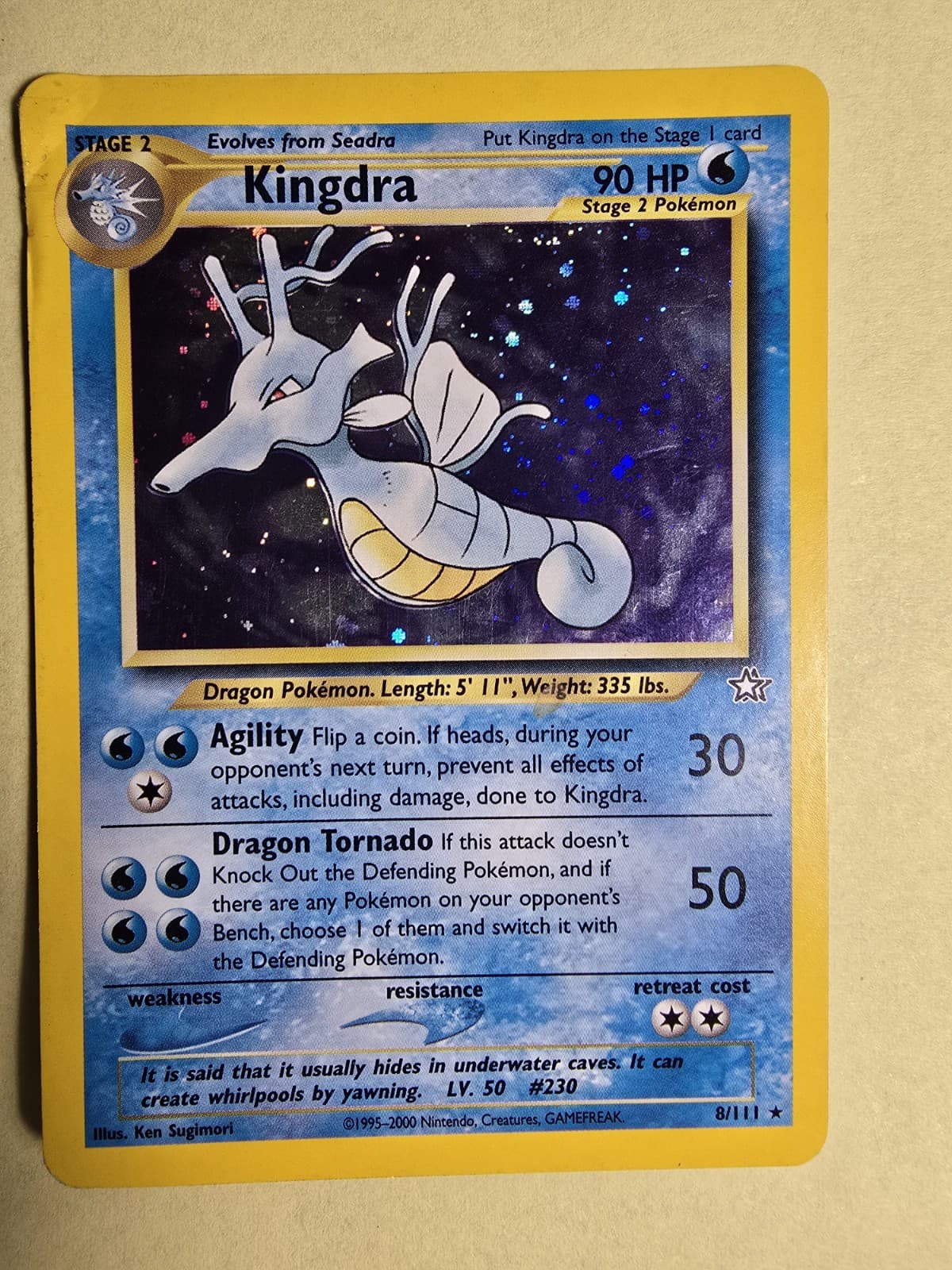 Kingdra 8/111 - Neo Genesis Holo - Rare Pokémon Card HP
