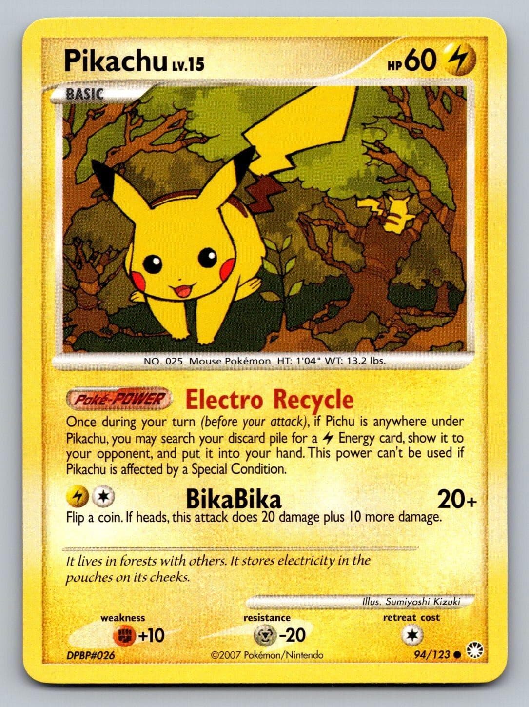 Pikachu 94/123 C Mysterious Treasures Pokemon LP