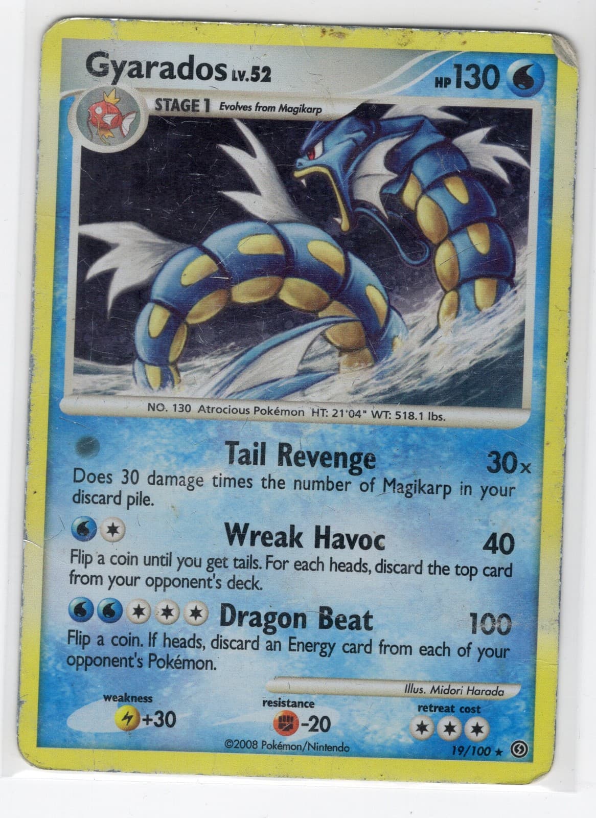 Gyarados Rare Stormfront SF Water Normal 19/100 HP