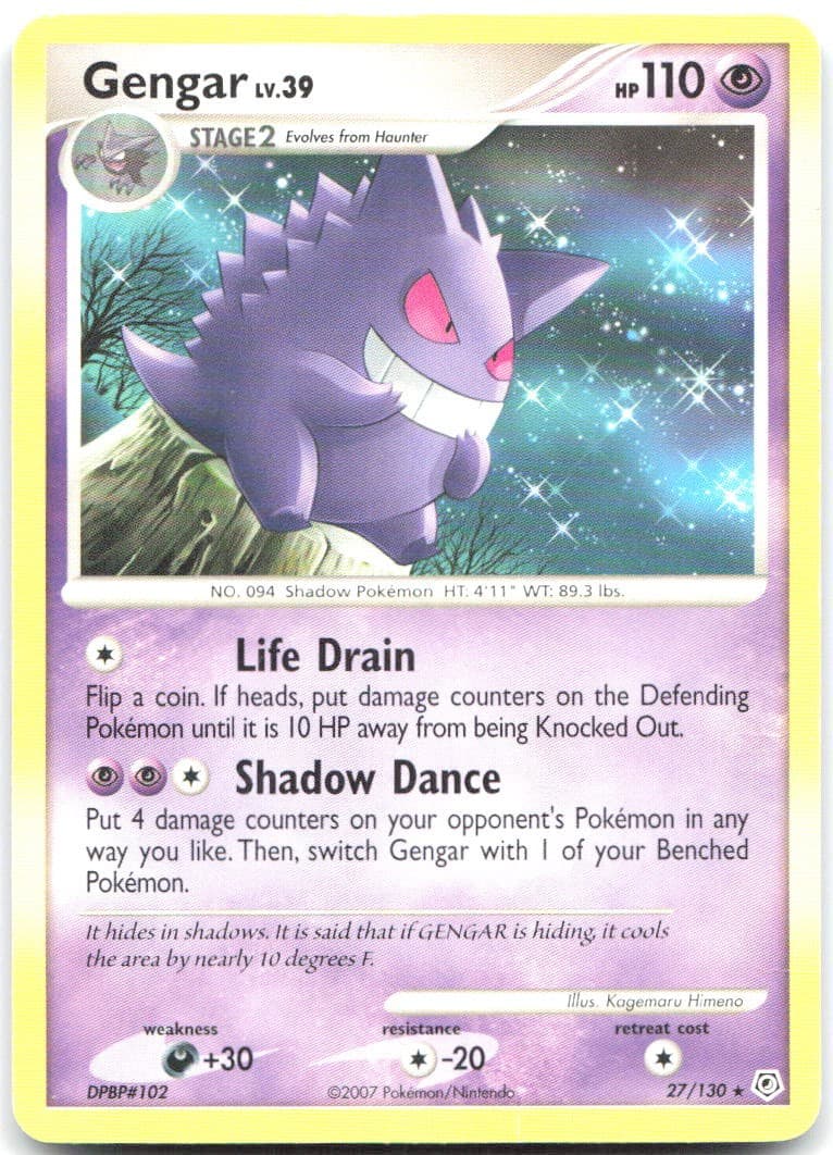Gengar Rare Diamond and Pearl 27/130 MP Kagemaru Himeno