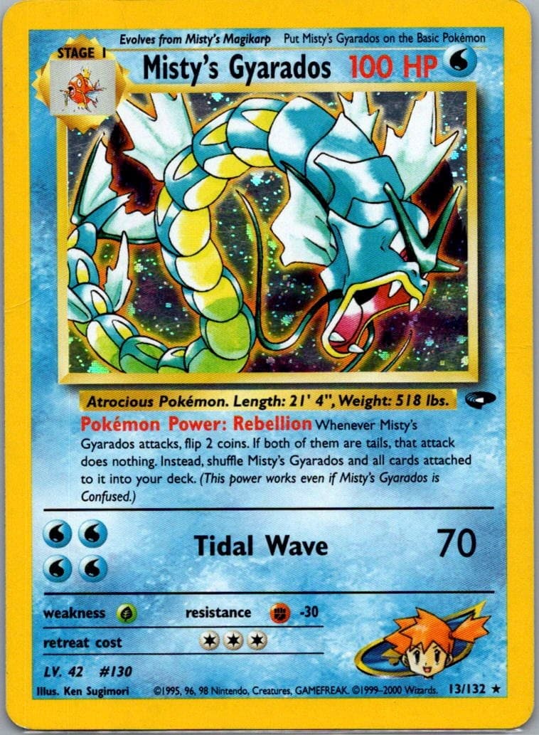 Misty's Gyarados 13/132 Holo Rare Gym Challenge Pokemon Unlimited Holo HP