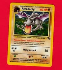 1999 Pokémon Rare Holo Fossil Set Aerodactyl 1/62 Single Card