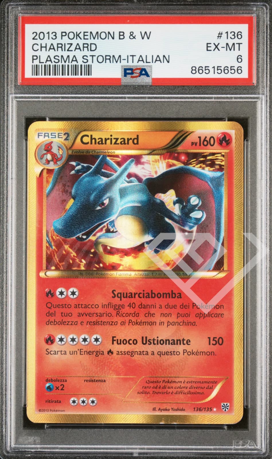 Pokemon Card Charizard 136/135 Plasma Storm - PSA 6 Italian