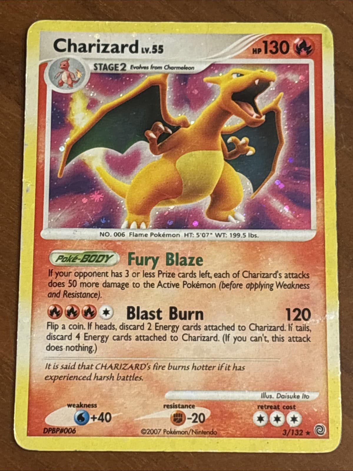 Charizard 3/132 Secret Wonders Holo Rare 2007 MP
