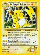 Lt. Surge's Raichu - 11/132 - Pokemon Gym Challenge Unlimited Holo Rare Card NM