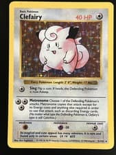 WOTC Pokemon Base Set Shadowless Clefairy Holo Rare Pokémon TCG Card