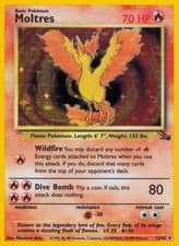 Moltres - 12/62 - Pokemon Fossil Unlimited Holo Rare Card WOTC LP