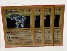 Machoke 1999 Pokemon Game Shadowless Base Set #34/102 NM X4