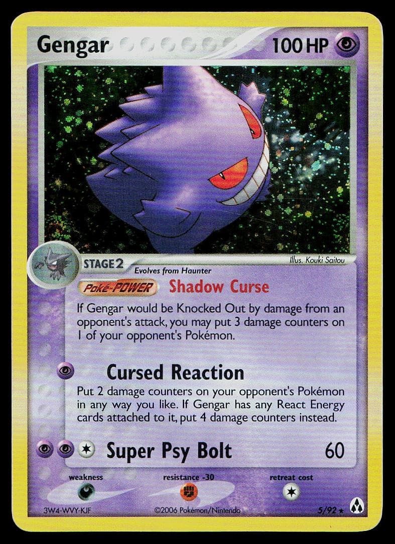 Pokemon Card Legend Maker Gengar 5/92 Holo Rare SWIRL