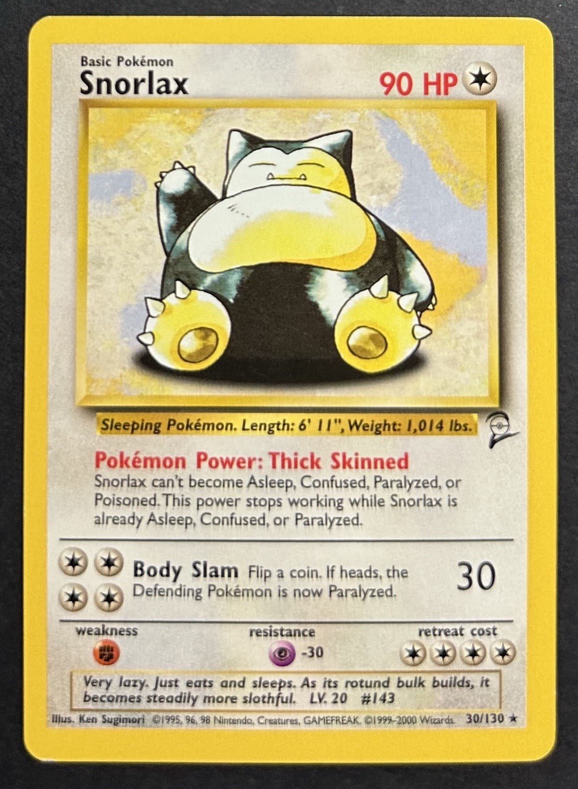 Pokémon TCG Snorlax 030/130 Base Set 2 Regular Card WOTC LP