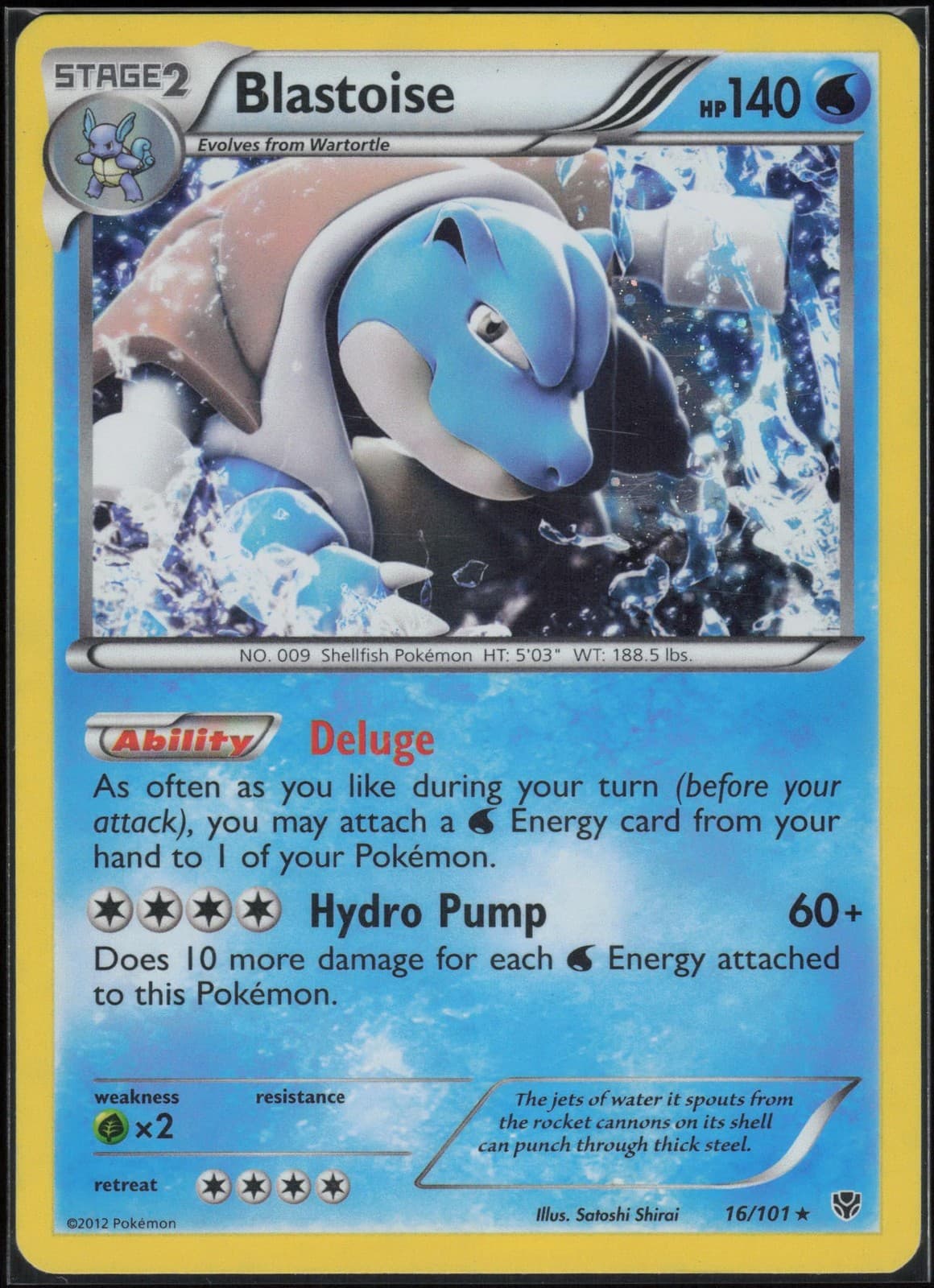 Blastoise 16/101 Holo Rare Plasma Blast Pokemon
