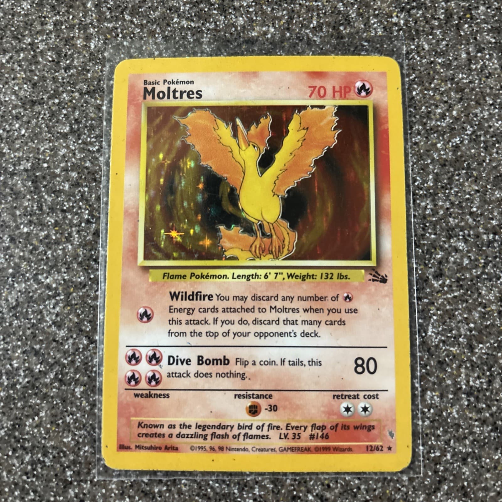 Pokemon MOLTRES 12/62 Holo Rare Fossil - MP