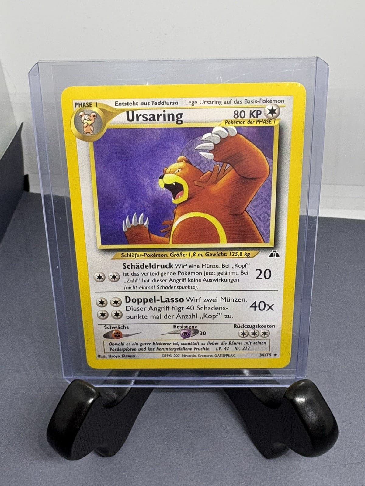 Vintage Pokemon TCG Ursaring German Pokemon Neo Discovery #34/74 Rare LP