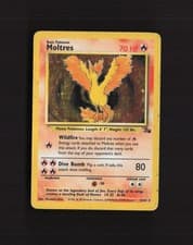Moltres 12/62 Fossil Holo Rare Pokemon Card DMG