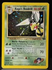 Koga's Beedrill 9/132 WOTC Gym Challenge Unlimited Holo Pokemon Card LP