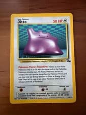 Ditto Fossil 3/62 Holo Rare WOTC Pokemon Card 1999 Unlimited