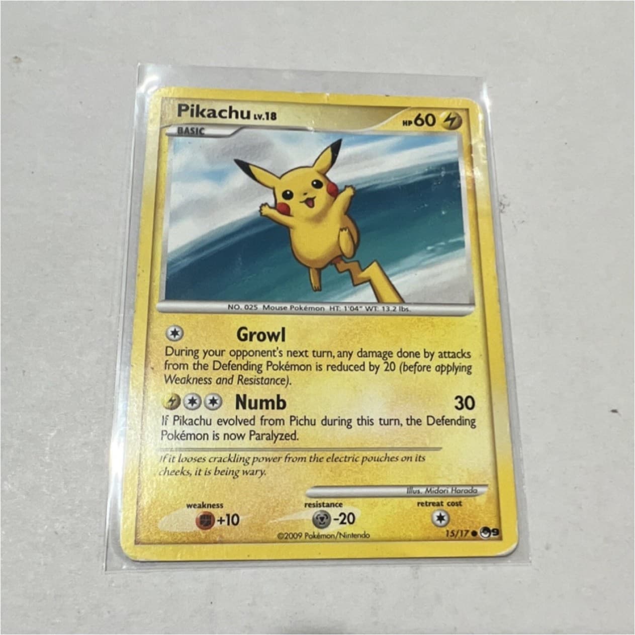 Pikachu 015/017 POP Series 9 Common Regular 60 HP Numb 30 Pokémon TCG