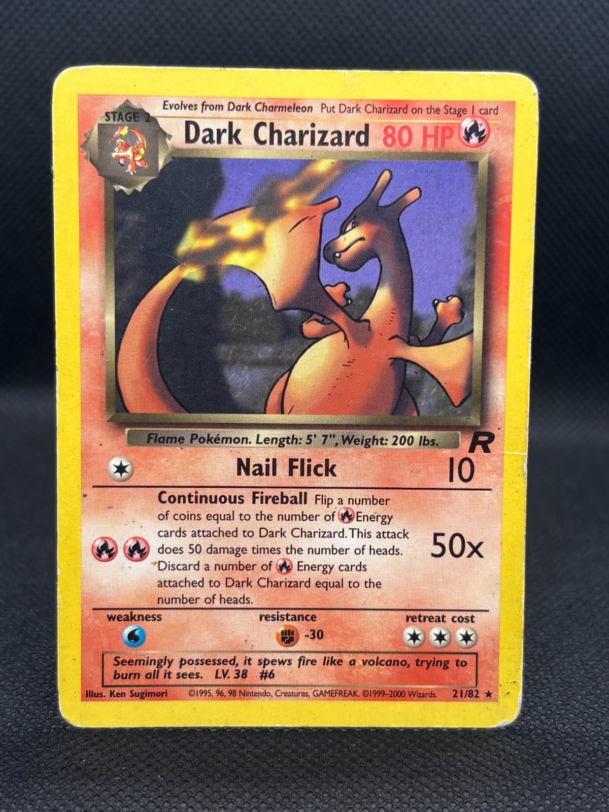 2000 Pokemon Team Rocket Dark Charizard 21/82 Non-Holo