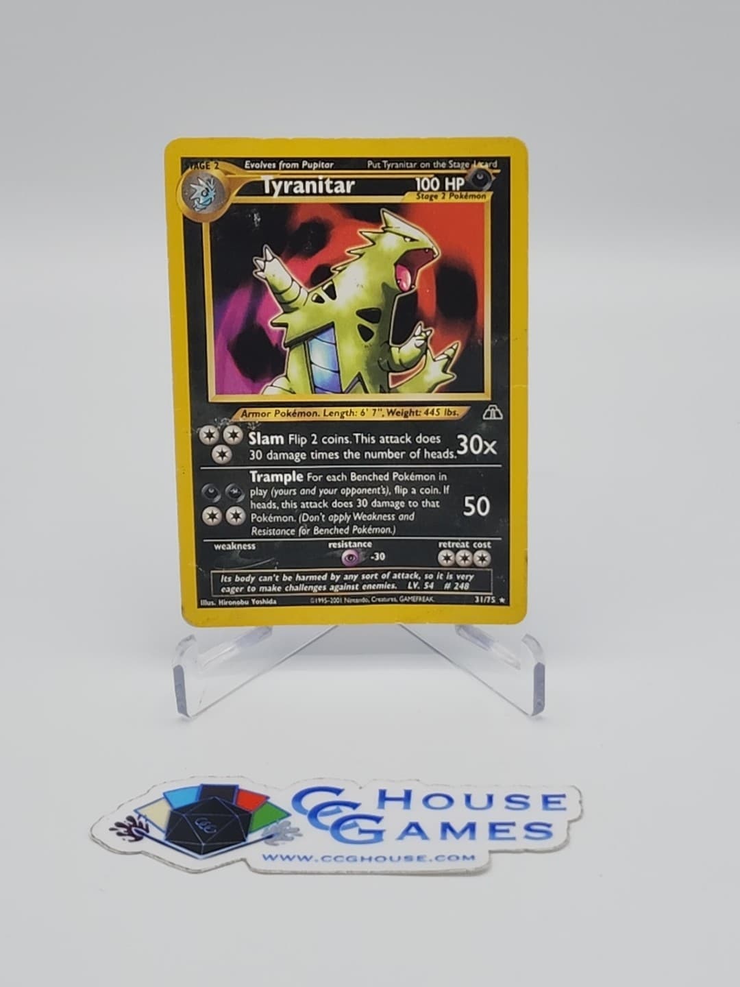 Tyranitar 31/75 UNLIMITED NON-HOLO RARE WOTC POKEMON Neo Discovery *CCGHouse* RA