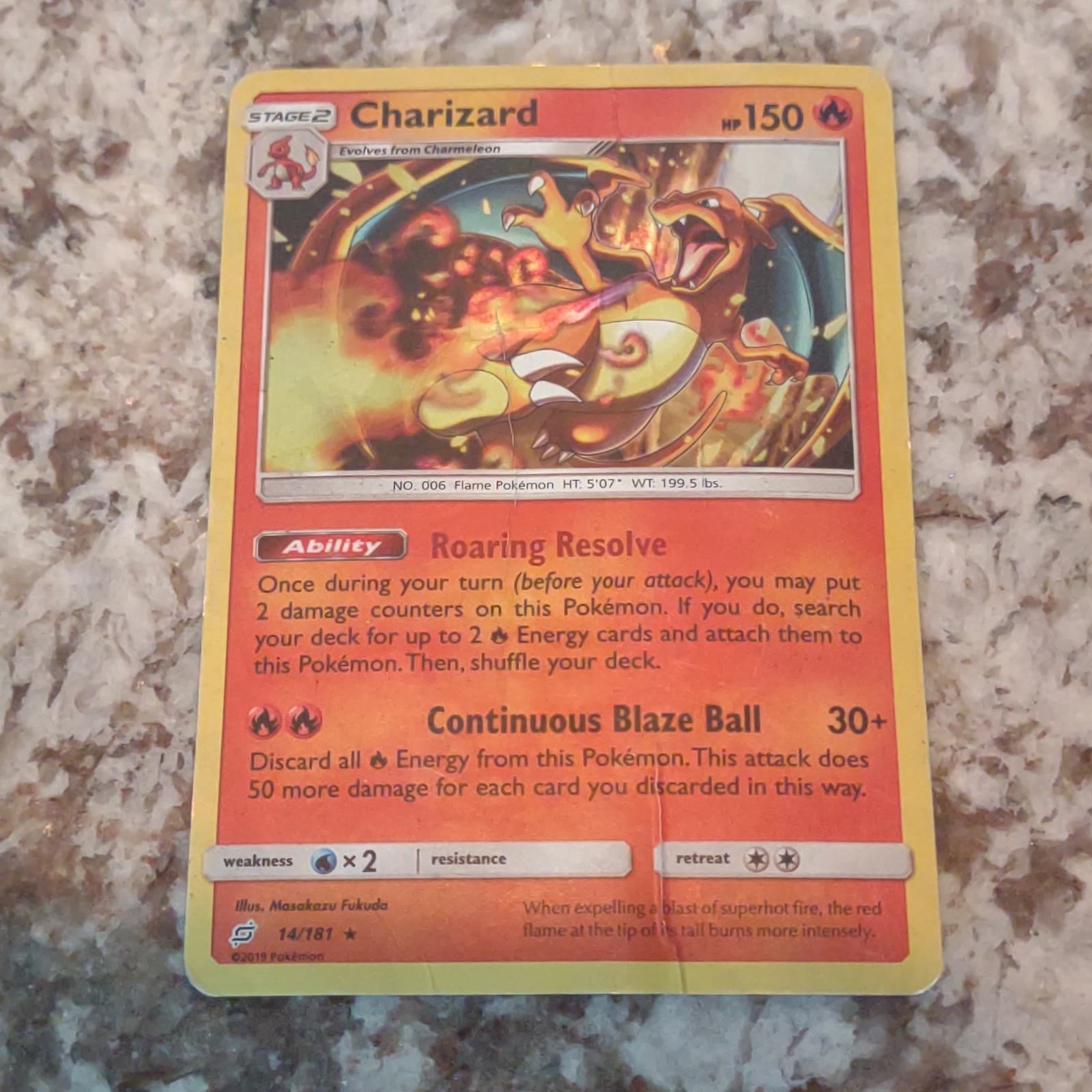 The Pokémon Company Pokemon TCG Charizard 14/181 SM Team Up Holo Rare EN