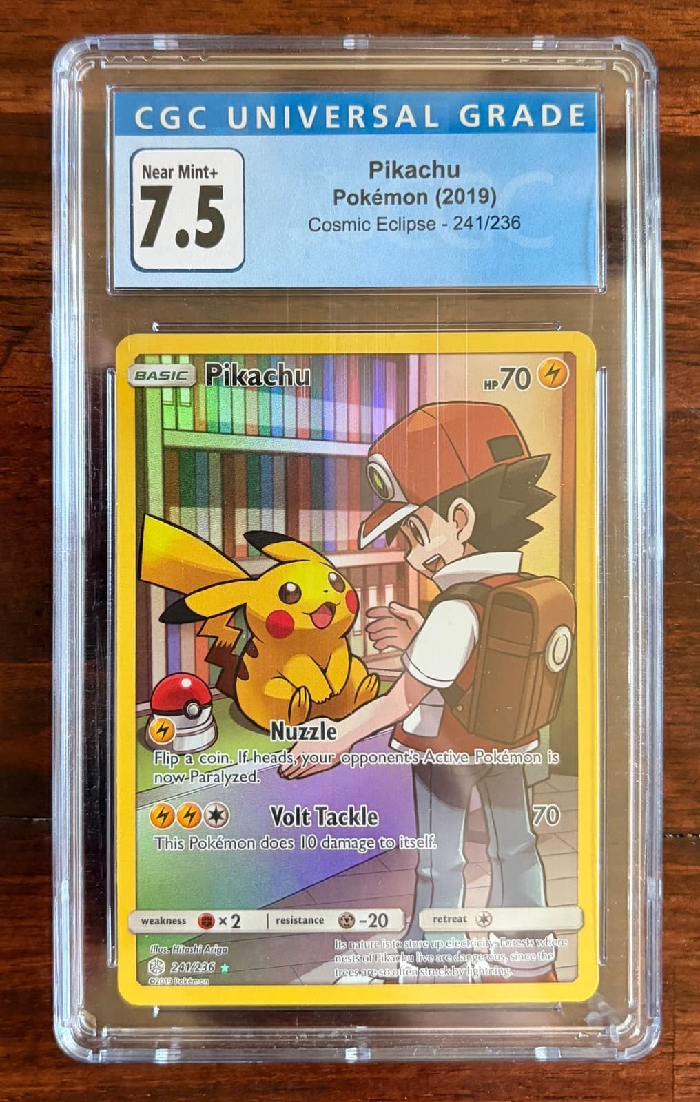CGC 7.5 - Pikachu (Secret) #241/236 Sm-Cosmic Eclipse Full Art