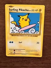 Surfing Pikachu 114/111 Secret Rare Rising Rivals Pokemon Holo LP