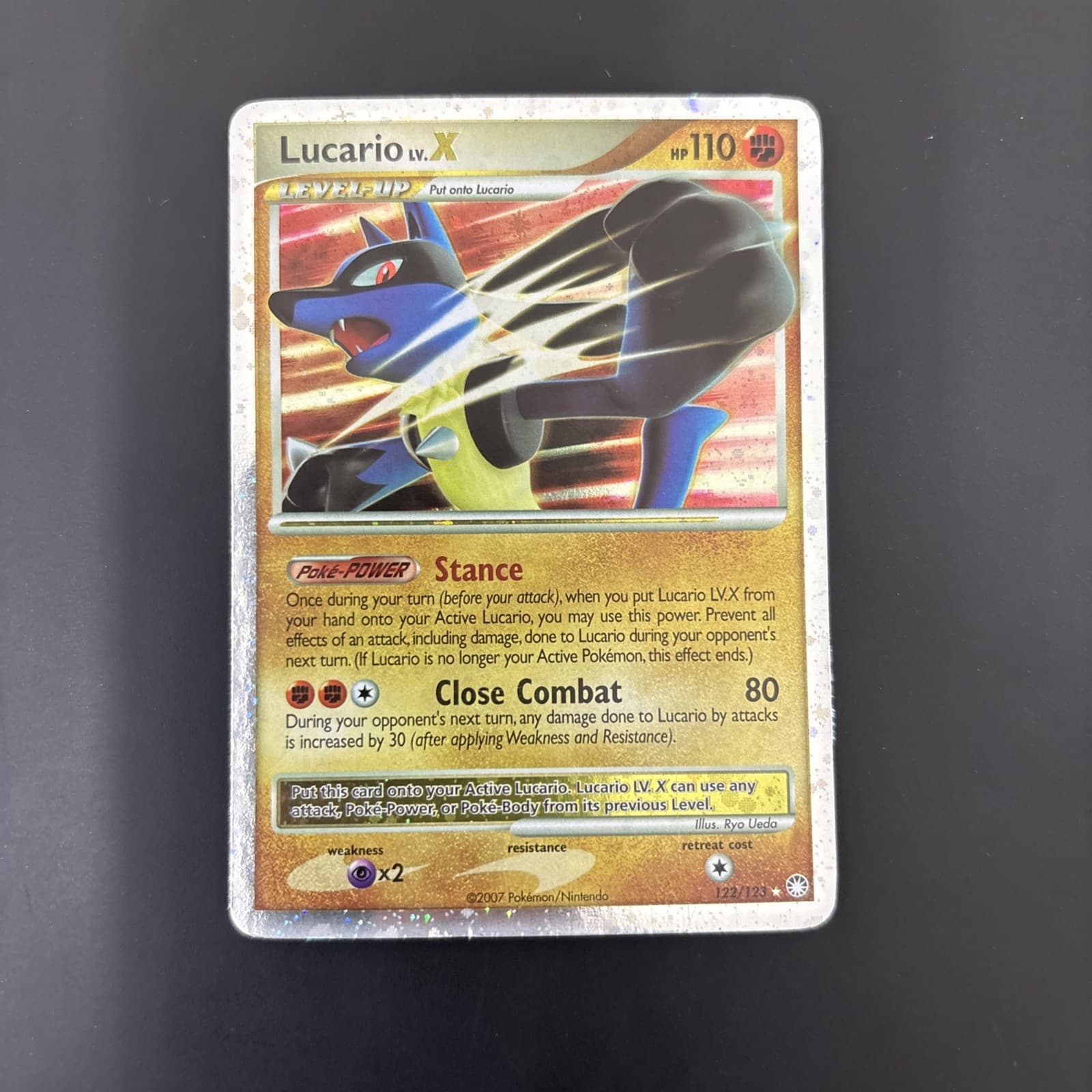 Lucario LV.X 122/123 Mysterious Treasures Holo LP/MP