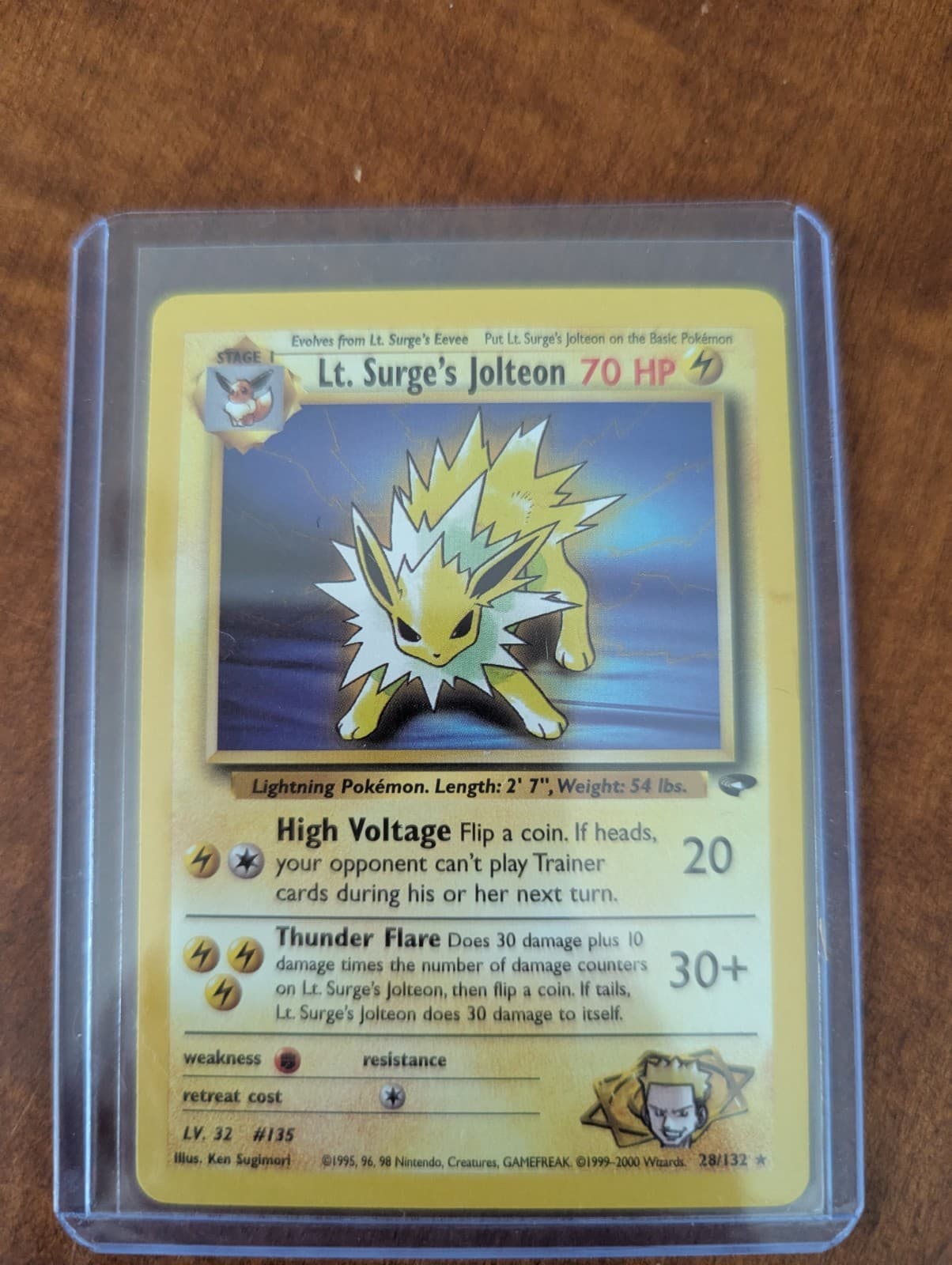 Lt. Surge's Jolteon - 28/132 - Pokemon Gym Challenge Unlimited Rare Card WOTC NM