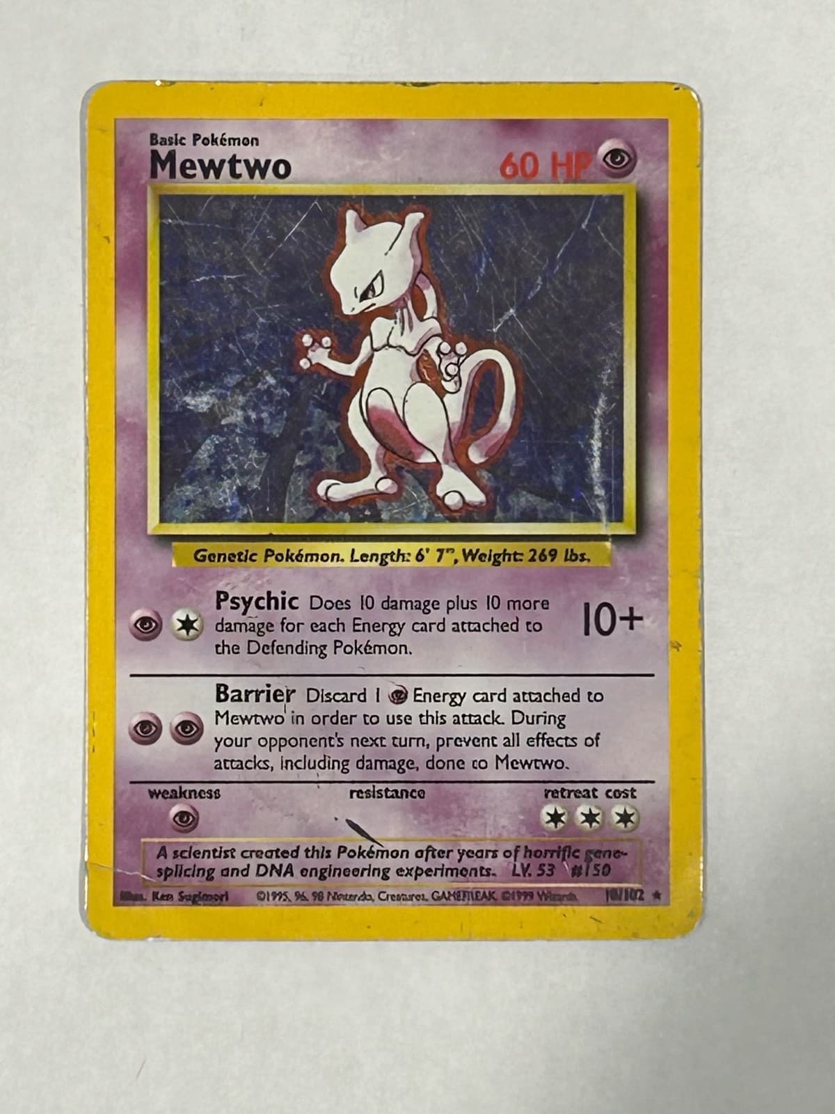 Mewtwo 010/102 Base Set Holo