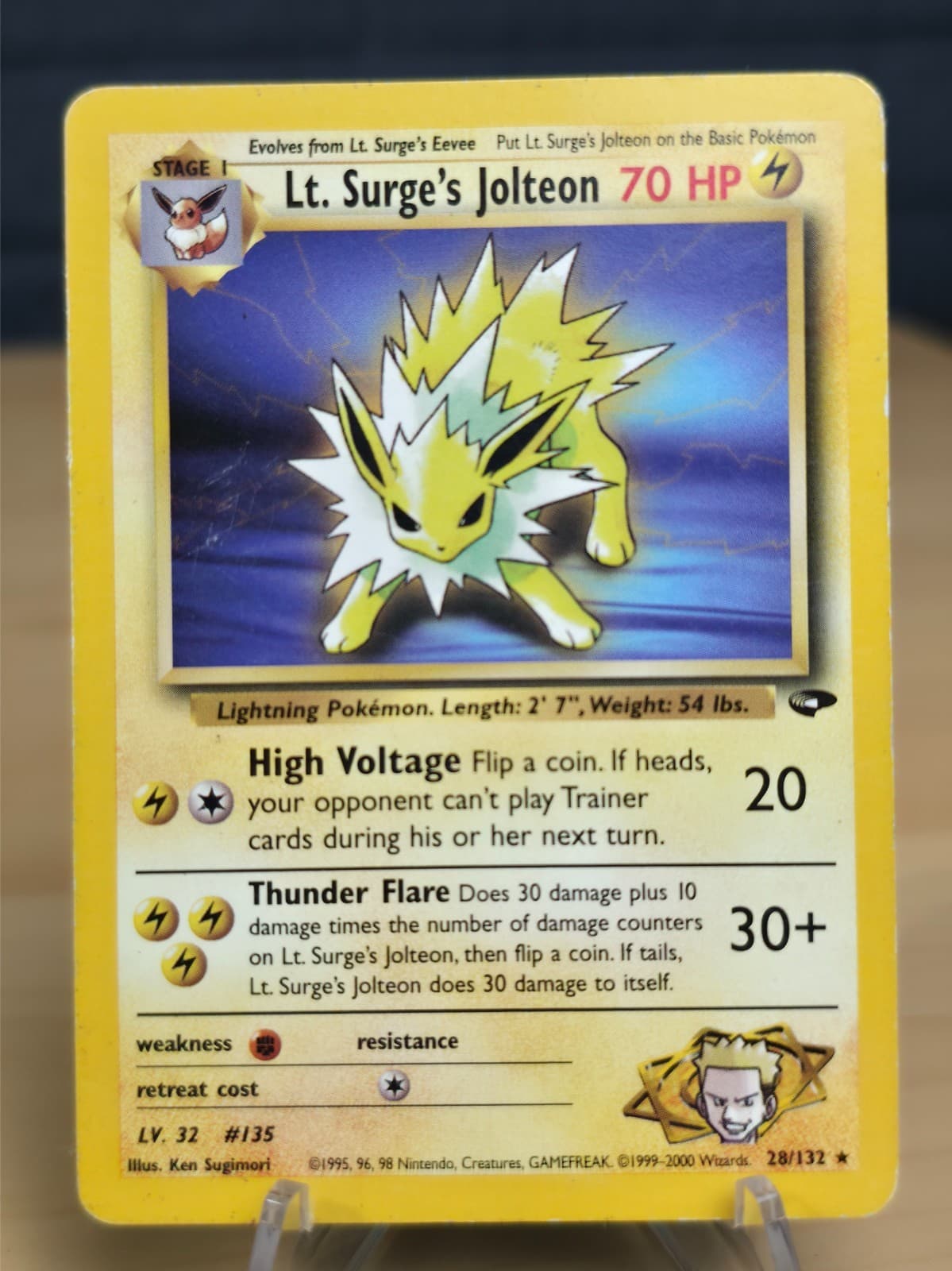 Lt. Surge's Jolteon 28/132 | Pokemon: Gym Challenge | Vintage English