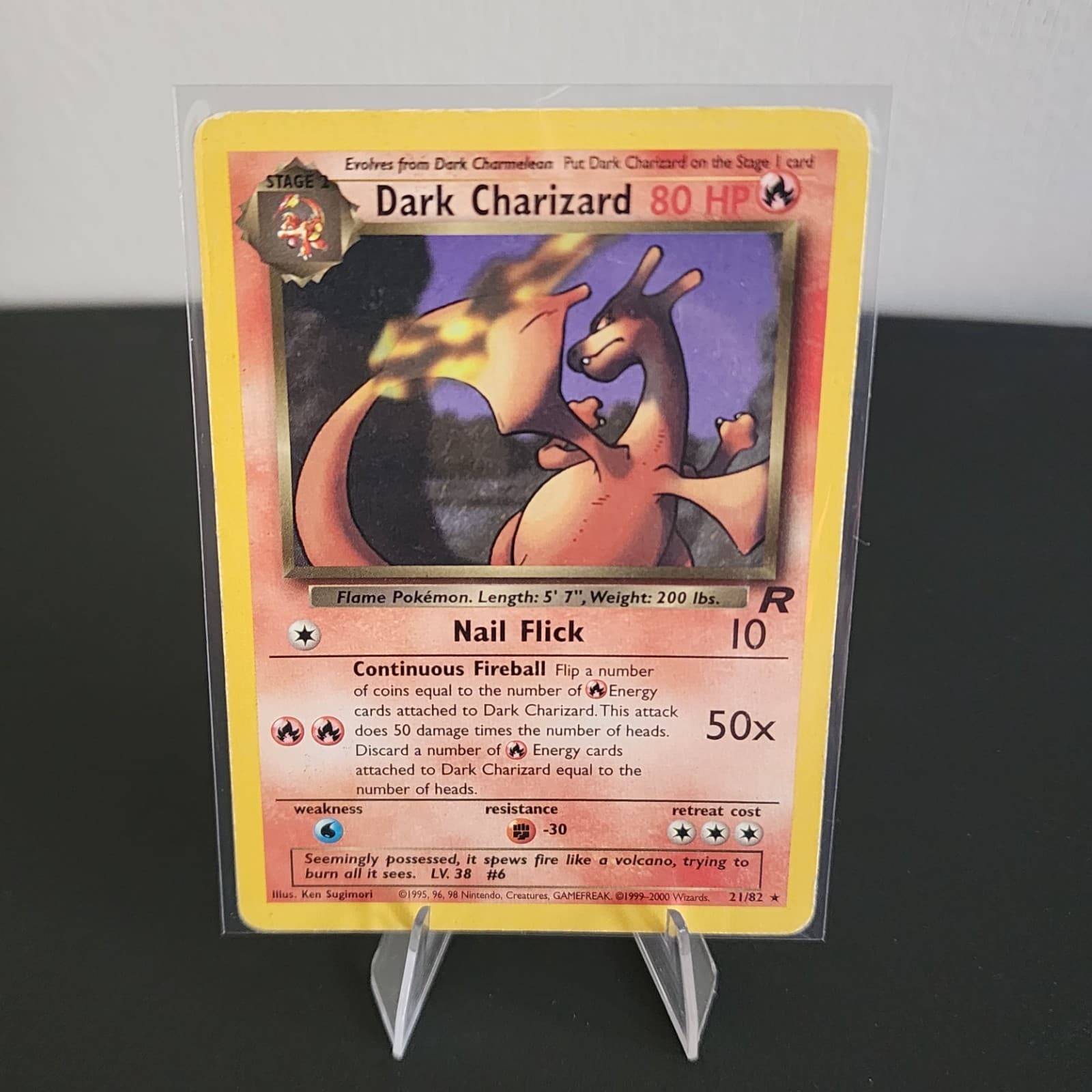 Dark Charizard 21/82 🔥 Rare Non Holo Team Rocket 2000 Pokémon TCG WOTC