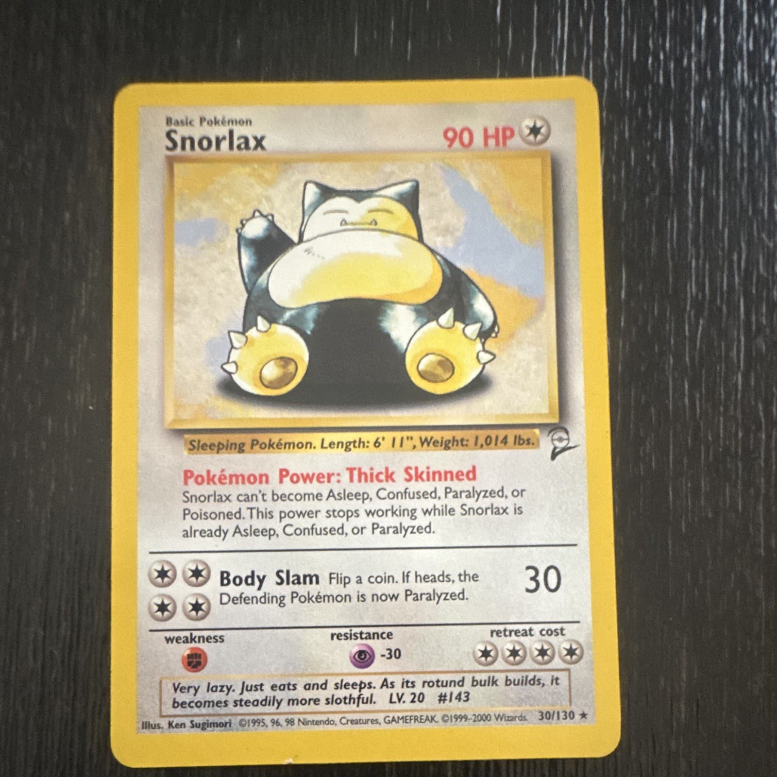 Wizards Snorlax Base Set 2 30/130 Rare Regular 1999 EN 90 HP Unlimited