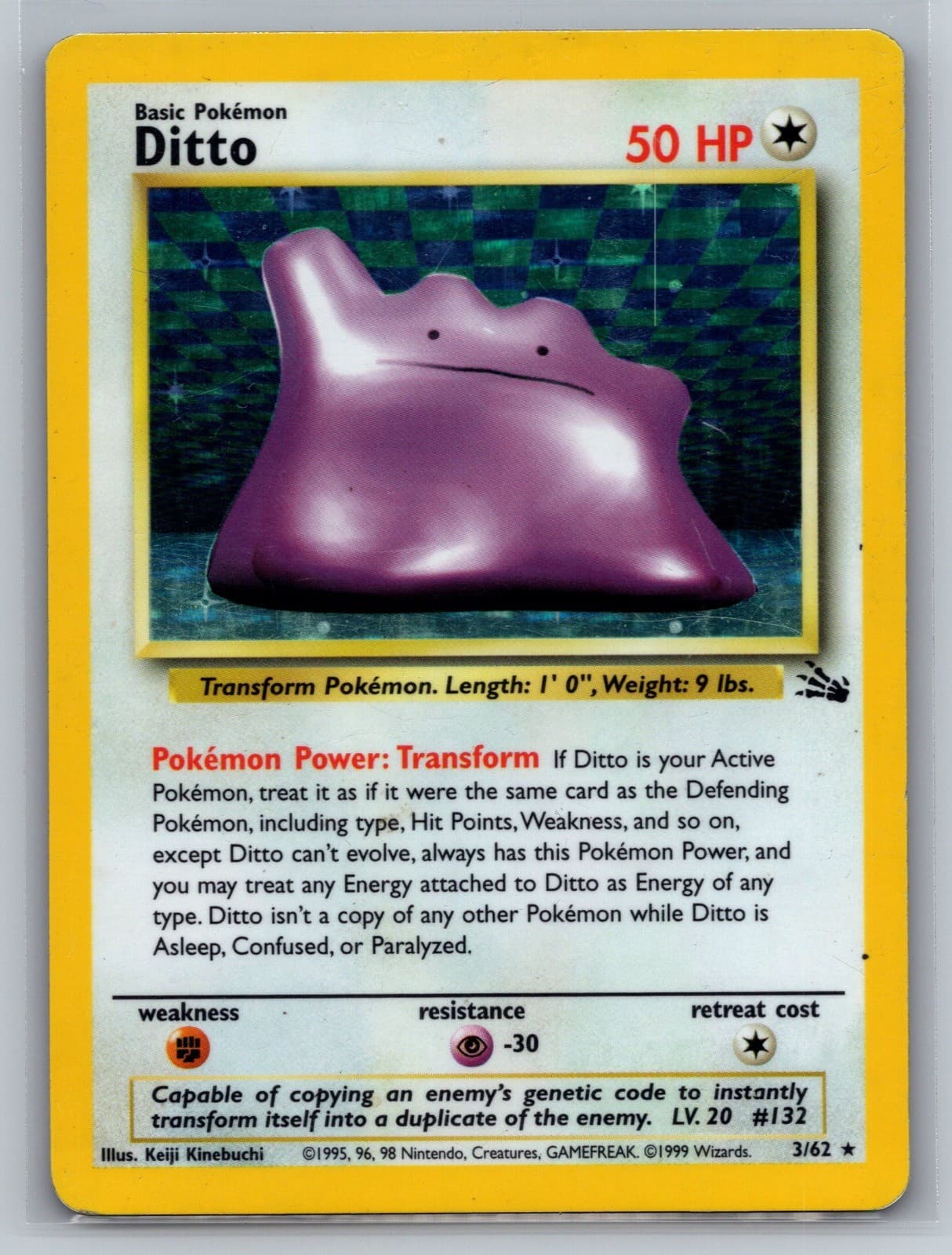 Ditto (3) - FO Fossil #03/62 Holo Rare Unlimited Holo MP